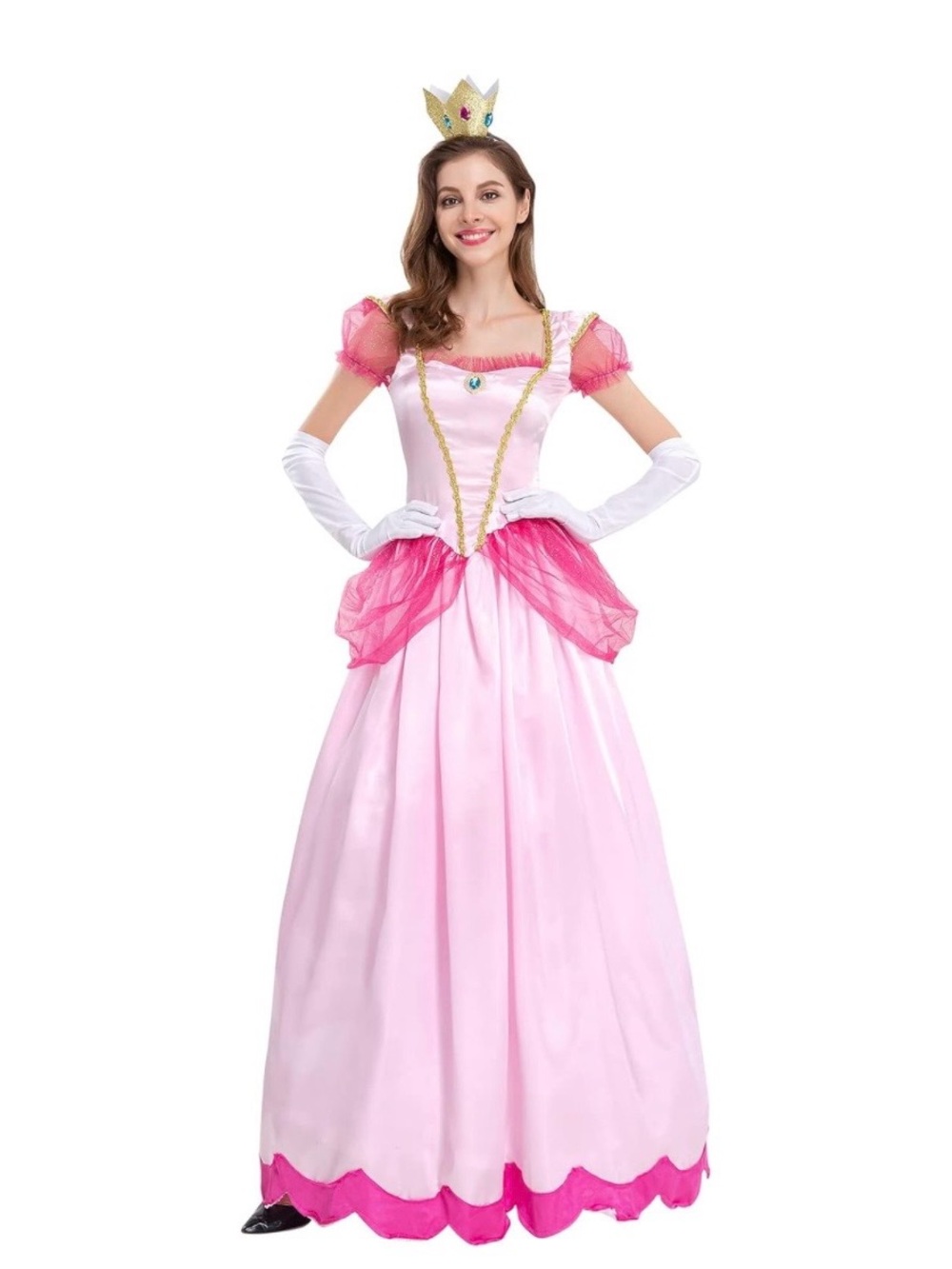 NWT Super Mario Princess Peach Costume Adult Women's Size Large Pink